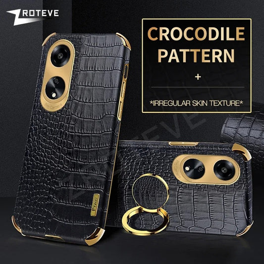 Crocodile Pattern Leather Case For OPPO Phones