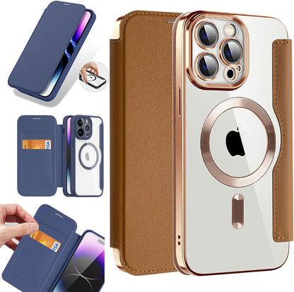 Electroplated Flip Leather Case For Apple iPhone