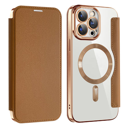 Electroplated Flip Leather Case For Apple iPhone