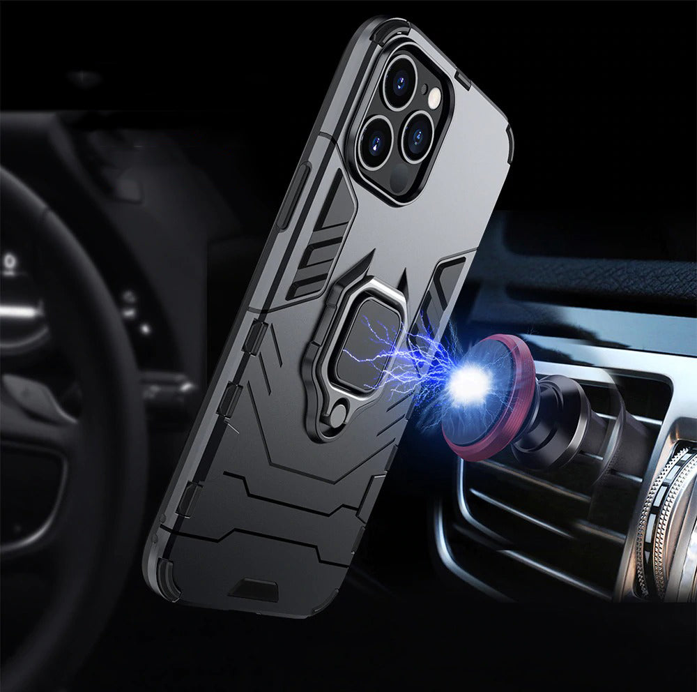 Ultimate Protection: Shock Proof Armor Ring Case for Apple iPhone